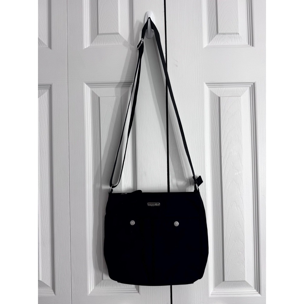 Baggallini Crossbody Shoulder Bag Women's Black Nylon‎ Multi Pocket Travel Purse